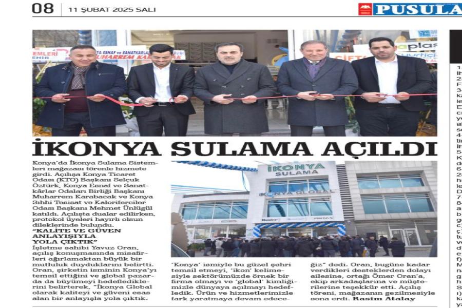 İkonya Sulama Hizmete Açıldı Pusula Gazetesi